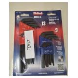 Eklind Hex-L Metric and SAE Long and Short Arm Hex L-Key Set 22 pc