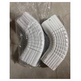 white 2x3-inch 90-degree corrugated aluminum gutter downspout elbow - 2 count