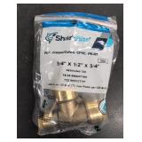 3/4 in. x 1/2 in. x 3/4 in. Push-to-Connect Brass Reducing Tee Fitting