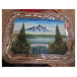 Painted tray Mountains