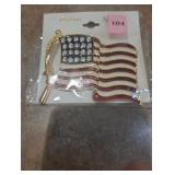 Flag pin with Rhinestones