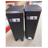 EKO Hana 30L+30L Resin Step Trash Can Combo Black