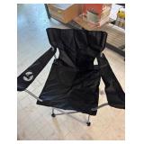 Ozark Trail Basic Quad Folding Camp Chair with Cup Holder, Black