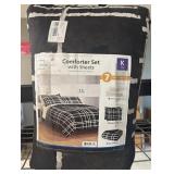Black with white stripes comforter set with sheets