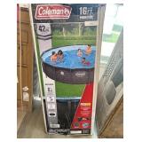 Coleman Power Steel 16 ft. x 42 in. Round Metal Frame Above Ground Pool Set