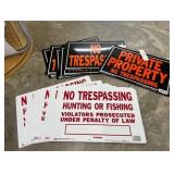 Lot of 18 No Trespassing Variations of Signs