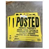 Hy-Ko Yellow 11 x 11 inch Plastic Posted Private Property Sign