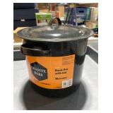 Granite Ware Porcelain Enamel Stock Pot 10.4 in. 12 qt Black