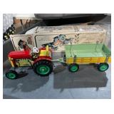 Vintage Kovap Zetor Traktor S Valnikem Metal Die Cast Tractor And Cart W/ Box
