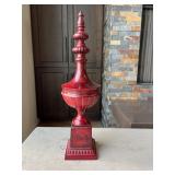 Antiqued Red Decorative Obelisk - Made in India