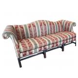 Classic Drexel Heritage Single Cushion Camel Back Damask Sofa