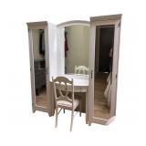 Pottery Barn Teen Vanity Set–White Desk, Chair & Side Mirror Cabinets