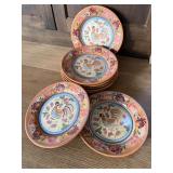Set of 8 Dana Cullen Chanticleer Rooster Plates – Zrike Stoneware	