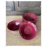 Set of 9 Lynn’s Stoneware Bowls – Deep Vintage Rose	