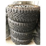Four Goodyear Wrangler Studded Tires - Size LT275/65 R20