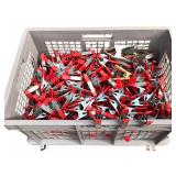Large Bin of 4" Red-Handled Spring Clips