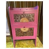 Chinoiserie Style Two Section Painted & Decorated Cabinet - READ