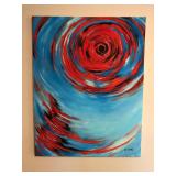 Ryan Copeland Abstract Red-Blue Swirl Painting