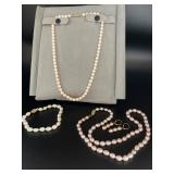 Livingston Pink Cultured Pearl Necklace & Earring Set