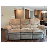 La-Z-Boy Three-Seat Beige Microfiber Recliner Sofa