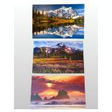 Randall J Hodges Signed Landscape Canvas Triptych