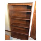 Cherry-Finish 5-Shelf Wood Bookcase