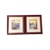 Pair of Framed Coastal Boat Prints