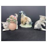 Lladro & NAO Cat and Dog Porcelain Figurine Collection