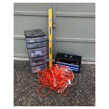 Kobalt Toolbox, Assorted Tools & Level & Extension Cords
