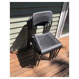Set of Six Modern Grey Stacking Chairs
