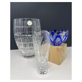 Bohemian Bowl, Lennox Etched Vase & Polish Crystal Vase