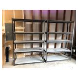 Industrial Metal Storage Shelving Units - Pair