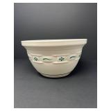 Longaberger White Pottery Bowl with Green Motif
