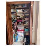 Closet Stocked with Wrap, Craft Supplies, Baskets & More