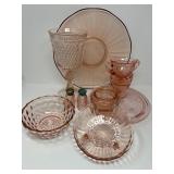 Vintage Depression Pink Pressed Glass Collection
