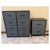Pair of Modern Black Metal & Grey Organizers