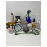 Brazilian Glass Candlesticks and Mixed Collectibles