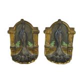 Peacock bookends 