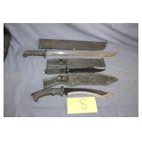 Tactical Fixed Blade Knives Machete Kukri Bowie Sheaths