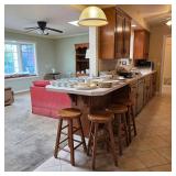 Solid wood counter height rotating bar stools