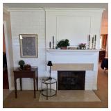 Mid century Hollywood Regency brass twisted rope glass top table, Vintage Sears sewing machine