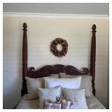 Stunning antique 4 post solid wood full size bed