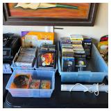 CDs, DVD, VHS tapes, cassette tapes