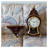 Gorgeous vintage Zenith mantle clock with matching wall mount shelf