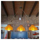 Vintage hanging triple swag lamp