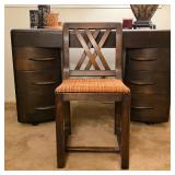 Heywood-Wakefield M320 Kneehole Desk & Double-X Chair Set