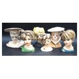 Lot # : 72 - Mid-Century Napco Pottery Lady Head Vases