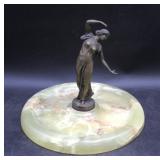 Lot # : 279 - Elegant Bronze Woman Sculpture Carved Stone Base