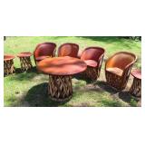 Lot # : 210 - Mexican Folk Art Pigskin Dining Set