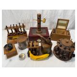 Lot # : 339 - Vtg Corncob & Wood Carved Pipes, Snuff Jars++